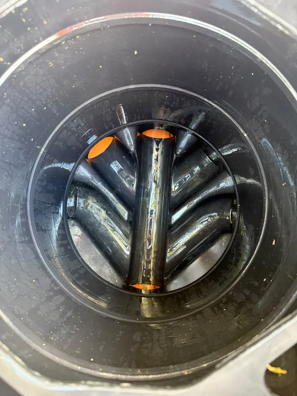 Cleared drainage chamber after jetting, Northamptonshire
