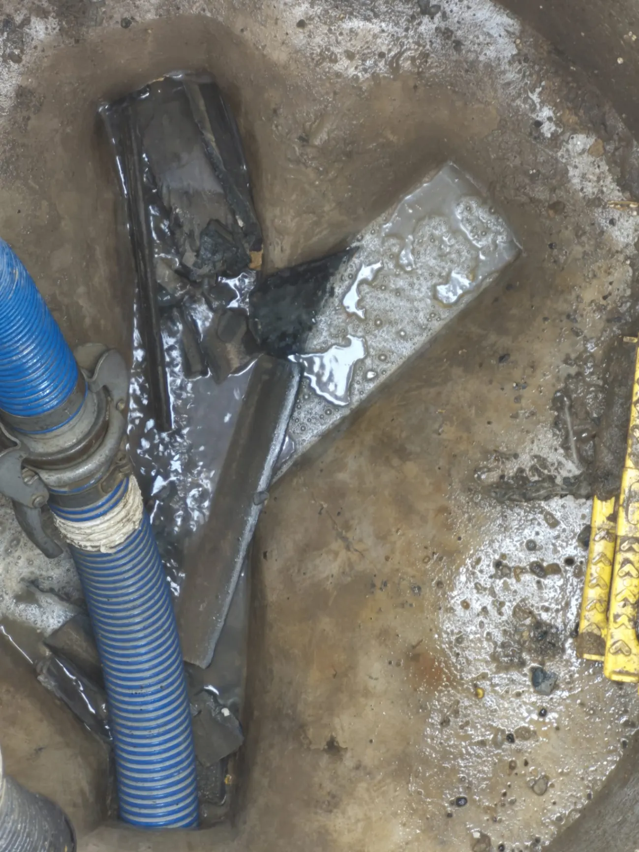 Blocked drain cleared on a new build site in Northampton, Northamptonshire